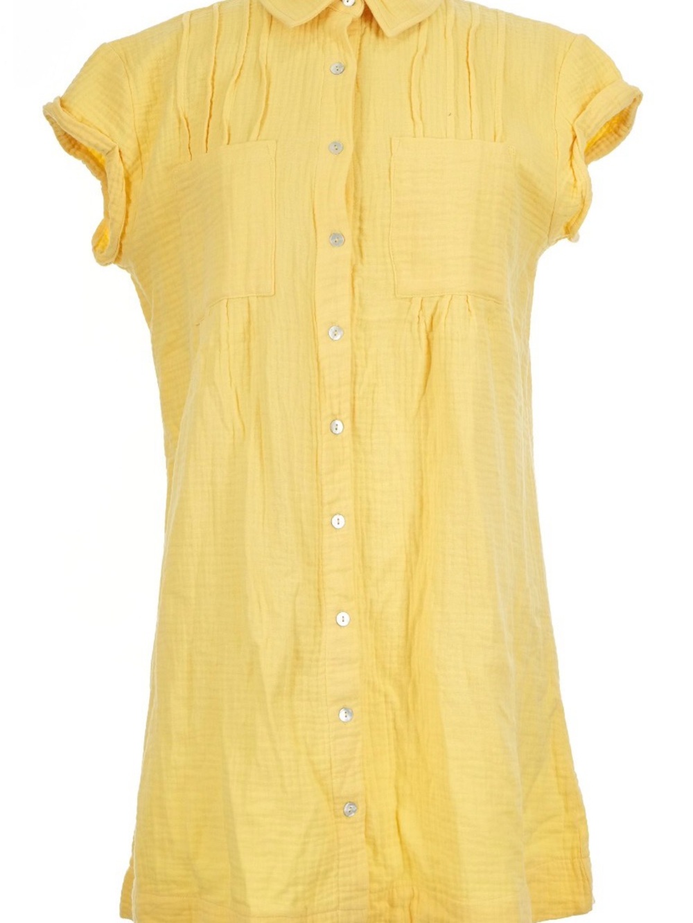 JW Collection (by Johnny Was) 100% Cotton Gauze Lightweight Yellow Dress